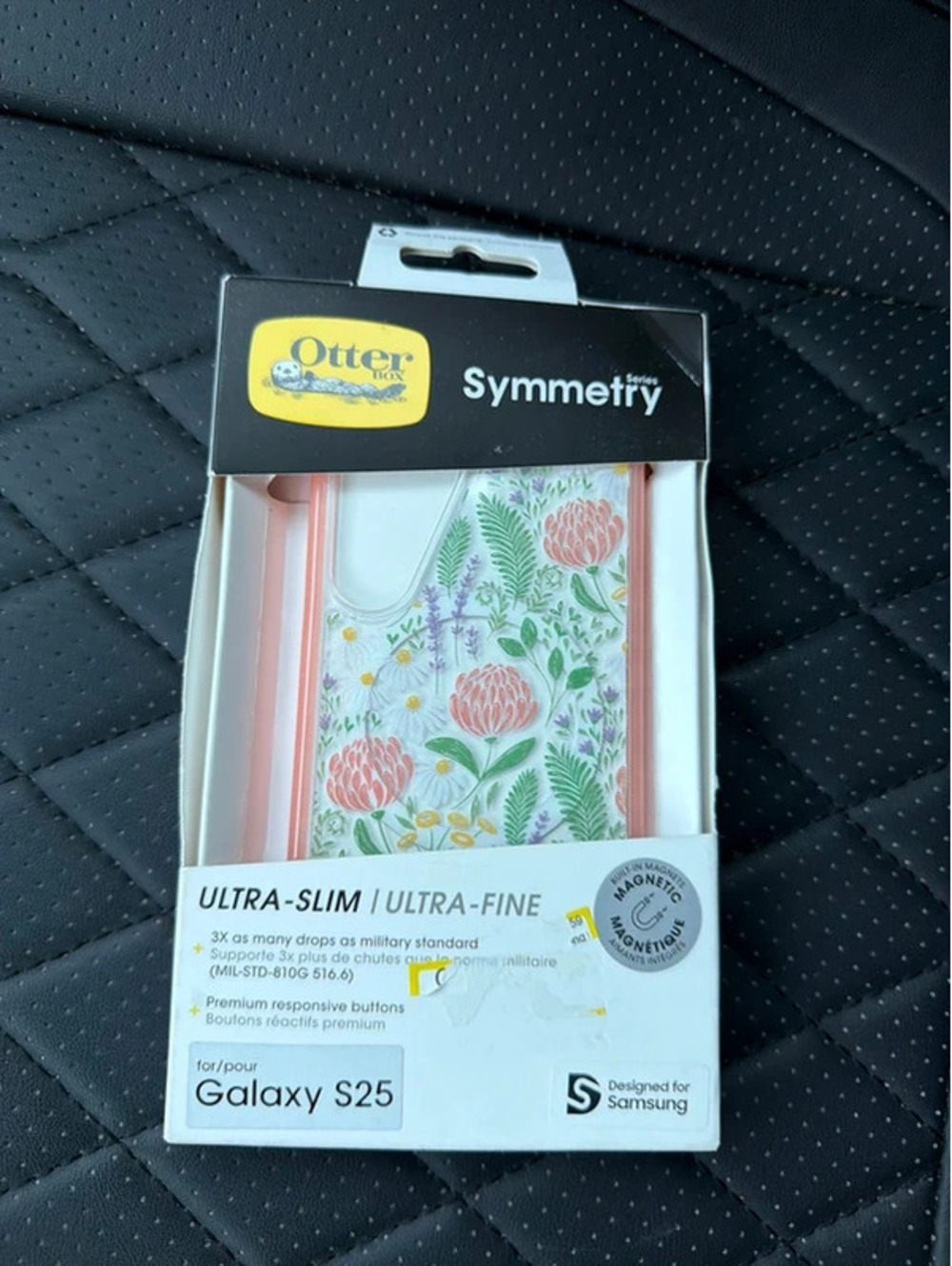 OtterBox Symmetry Galaxy S25 Floral Case Pink Flowers Ultra Slim New